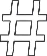 Obraz premium Black hashtag symbol isolated on transparent background