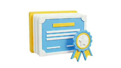 3D Certificate with Award Ribbon