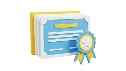 3D Certificate with Award Ribbon