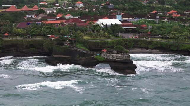 Batu Bolong Temple seen from sea, Bali, Indonesia