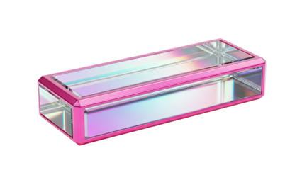 Pink and iridescent rectangular prism
