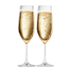 Two Glasses of Sparkling Champagne with Bubbles