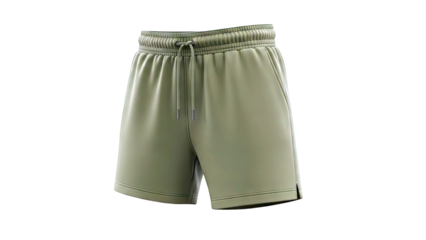 Olive Green Drawstring Athletic Shorts