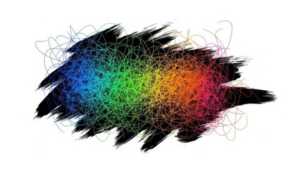 Chaotic Brushstroke Pattern Silhouette for Abstract Art Backgrounds and Contemporary Design