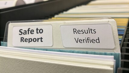 Approved document labels in office filing system