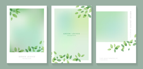 新緑とグラデーションのポスターテンプレートセット