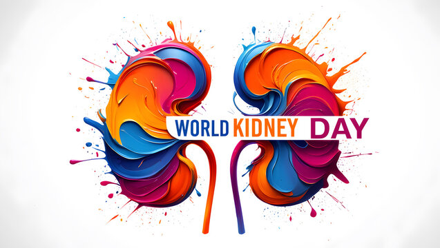 Vibrant abstract kidneys for world kidney day celebration and health awareness