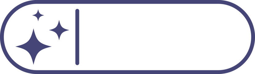 Artificial intelligence search bar with star symbols. Minimal AI assistant interface elements for smart search, generative technology and intuitive digital application design. 