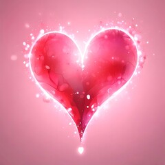 Abstract heart bokeh lights in soft pink and red tones, romantic Valentine style, elegant and modern