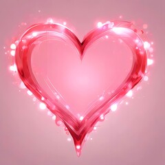Abstract heart bokeh lights in soft pink and red tones, romantic Valentine style, elegant and modern