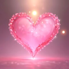 Abstract heart bokeh lights in soft pink and red tones, romantic Valentine style, elegant and modern