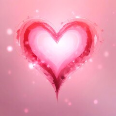 Abstract heart bokeh lights in soft pink and red tones, romantic Valentine style, elegant and modern