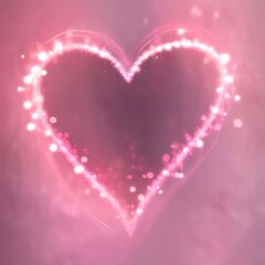 Abstract heart bokeh lights in soft pink and red tones, romantic Valentine style, elegant and modern