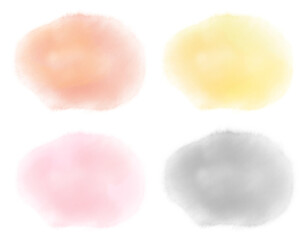 水彩風にじみイラストセット　ウォームトーン
