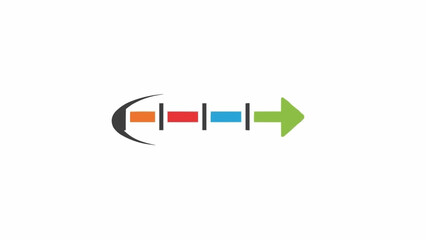Fototapeta premium Colorful Right Arrow Button Icon.