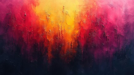 Vibrant Abstract Explosion of Warm Colors with Textured Surface and Speckled Detail