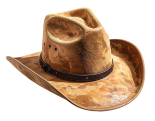 Classic Suede Cowboy Hat Isolated on Transparent Background for Fashion Design and Branding