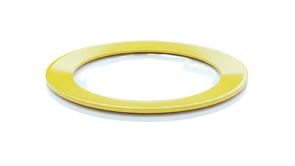 Shiny Yellow Ring on White Background