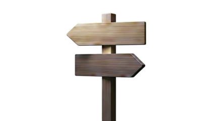 Wooden Directional Signpost with Two Arrows