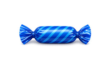 Cylindrical Wrapped blue Candy wrapper with strip design PNG for business or mockup 