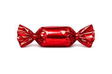 Red color shiny candy wrapper PNG for mockup 