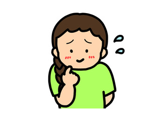 Obraz premium 照れる（正面）アジア人の女の子