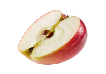 sliced red apple on white background