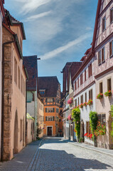 Obraz premium Rothenburg ob der Tauber is a town in the district of Ansbach in the federal state of Bavaria, Germany