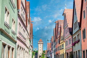 Obraz premium Rothenburg ob der Tauber is a town in the district of Ansbach in the federal state of Bavaria, Germany