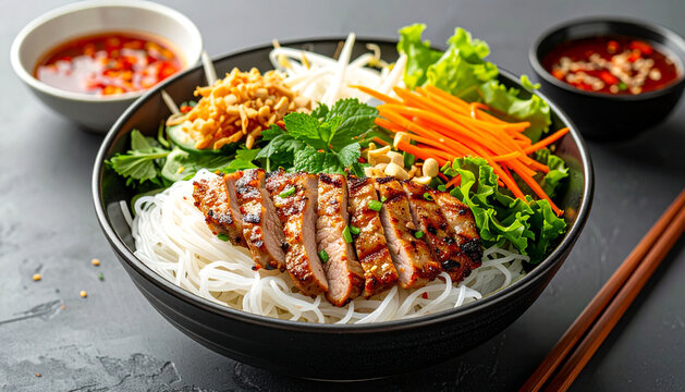 Vietnamese Grilled Pork Vermicelli (B&uacute;n Thịt Nướng) 