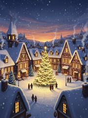 暖かみのあるクリスマスイラスト