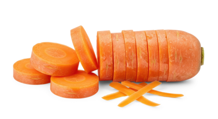 A sliced carrot on a png transparent