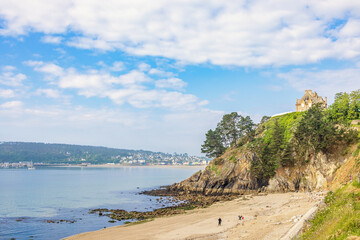 Scenic view at a rocky coastline in Bretagne