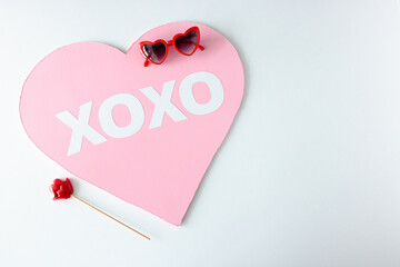 Creative Valentine's Day hearts with and negative space on right