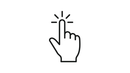 Obraz premium A hand cursor icon indicates a selection or click action on a white background.