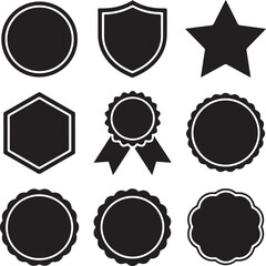 Collection of various black and white icons and shapes