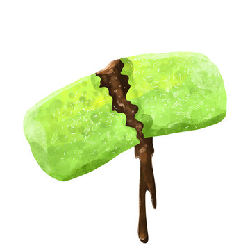 Putu  Cake Food Illustration Watercolor 