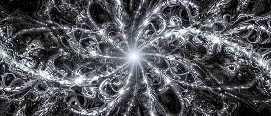 Science fiction Cosmic background with nebulas and stars, beautiful picture of the universe shine swirl dark space.