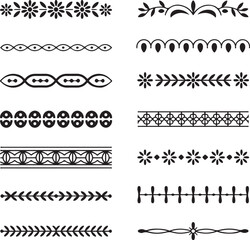 Obraz premium set of black ornamental design elements on white background