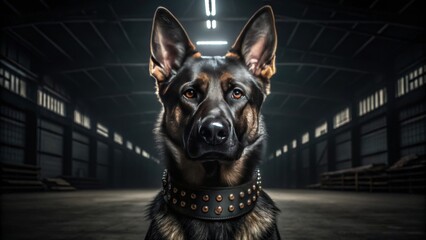 Fierce German Shepherd with Alert Expression Stan Gigapixel Standard V2 4x