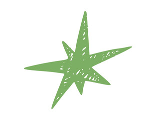 Pastel crayon star doodle with hand-drawn sparkle effect, colorful celestial icon and twinkle shape. Chalk textured sketch cute drawn element, light effect. Abstract Geometric Grunge Star