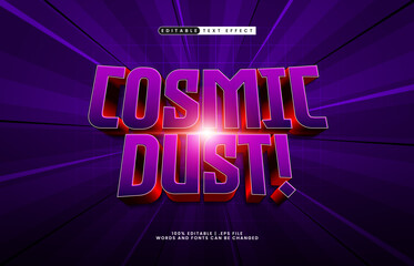Cosmic Dust Editable Text Effect &ndash; Space Glow Typography with Particle and Galaxy Style