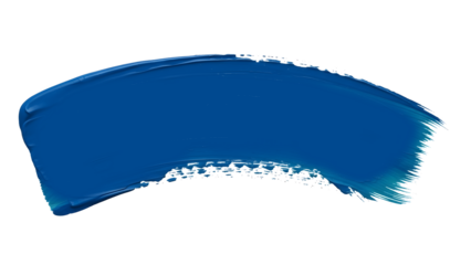 Blue paint brush stroke on white background