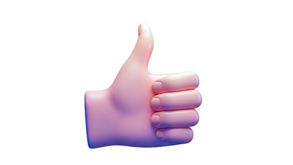 3D Pink Thumbs Up Icon