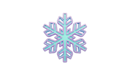 3D Snowflake Icon with Blue and Purple Hues