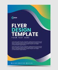 Flyer design template with gradient wave