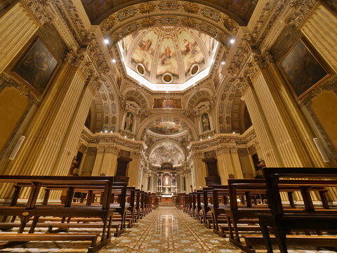 Arcade of Sanctuary Madonna delle Lacrime in Treviglio, Bergamo, Lombardy, Italy