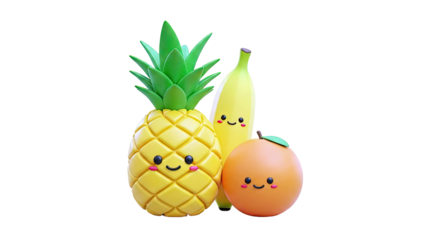 Cute Kawaii Fruit Characters