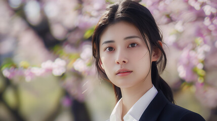 日本人の女性のOL　新入社員