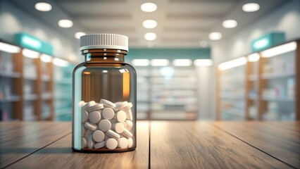 Glass Medicine Bottle With Pills Partially Visible, Gigapixel Standard V2 4x